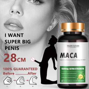 Maca Vegetarian Pills Energy Booster for Men, Thickens Dilation, Supports Duration, Replenishes Strength and Enhance Endurance