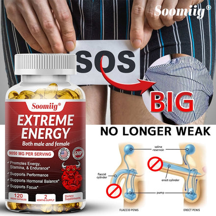 Soomiig Maca Root Extract for Women, Energy Booster Contains Ginseng Supports Focus, Stamina, Performance Supplement