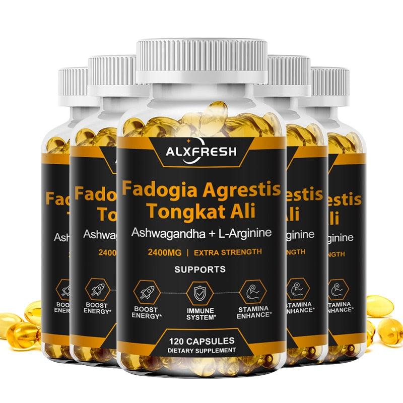 Natural Fadogia Agrestis with Tongkat Ali Root Extract for Testosterone Booster Stamina Energy Supplement