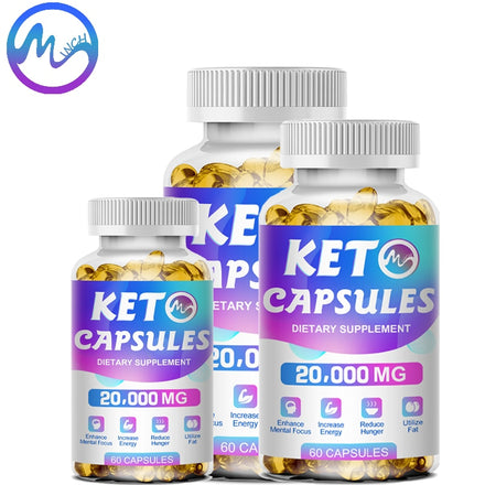 Minch Ketone Capsules Keto Supplement For Healthy Diet Weight Loss Management Burn Fat Supply Appetite Boost Energy For Adults