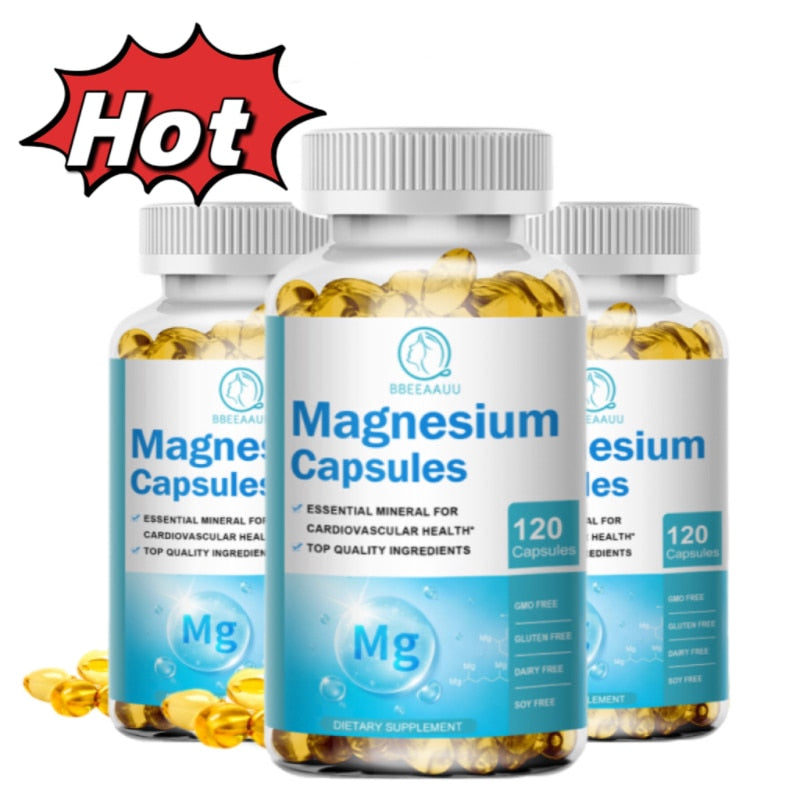BBEEAAUU Chelated Magnesium Glycinate Capsules Promotes Muscle Heart and Bone Health Help Sleep Muscle Relaxation Anxiety Relief