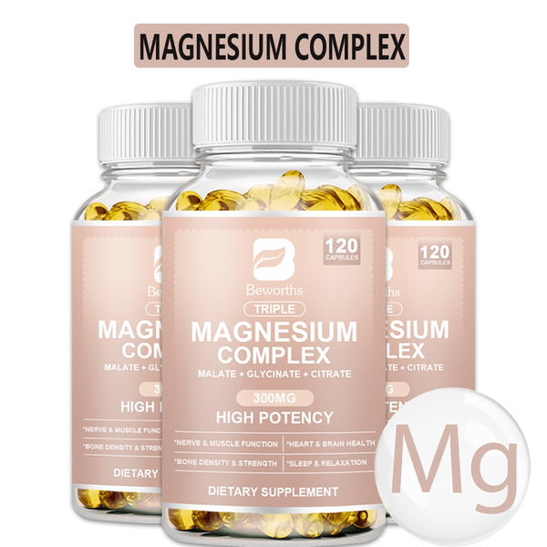 BEWORTHS Magnesium Complex Capsules Bone & Heart Health Supplement, Sleep Support, Muscle Relaxation, Stress & Anxiety Relief in Pakistan