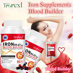 Blood Builder Iron Supplement for Anemia, Cellular Energy ,Promotes Normal Red Blood Cell Production, Immune System Blood Health