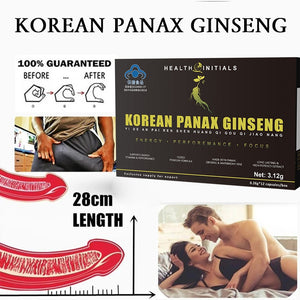 Natural Ginseng Extract Capsules Men's Strength and Mood Supplement Extended Size Male Care Extended Time