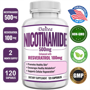 Niacinamide Supplement Supports Skin Health, Metabolism, Cell Regeneration, Brain and Cardiovascular Health and Boosts Immunity