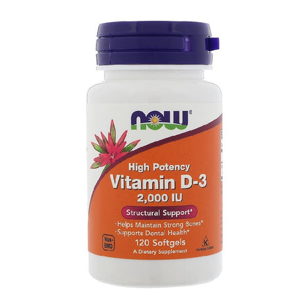 Vitamin D3 2000 IU Helps Maintain Strong Bones Supports Dental Health 120 Softgels Free Shipping