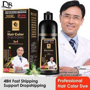 500ml Permanent Hair Shampoo Organic Natural Fast Hair Dye Plant Essence Hair Colorng Cream Cover Dye Shampoo For Women Men