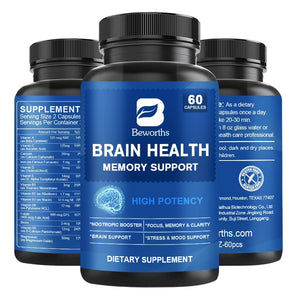 Plus Vegetarian Health Brain T Supplement Supports Memory,Focus,Clarity, &Mental Energy with,Plus Phosphatidylserine&Huperzine A