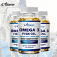 Alliwise Omega 3 Fish Oil Capsules Supplement Rich In DHA EPA For Anti-aging Skin Eyes Heart Brain Health Support Immune System