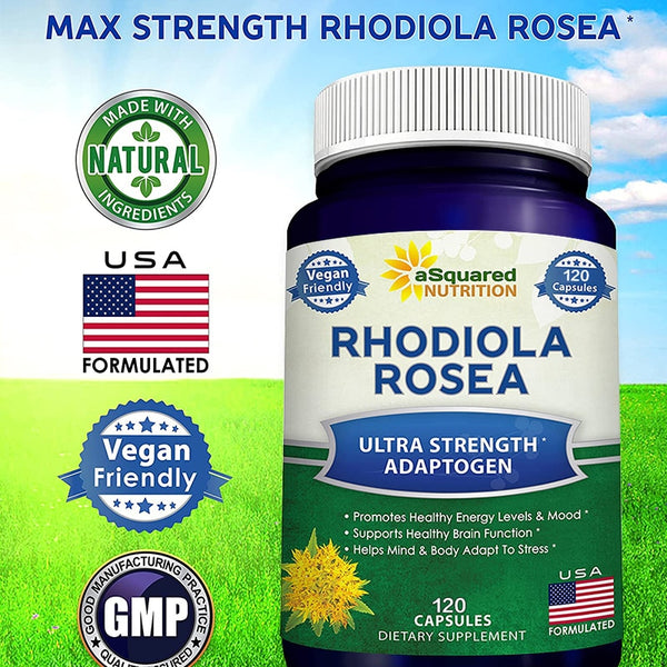 Rhodiola Supplement 1000 Mg - 120 Vegetarian Capsules - Maximum Strength Boost Pure Energy, Brain Function & Stress Relief in Pakistan