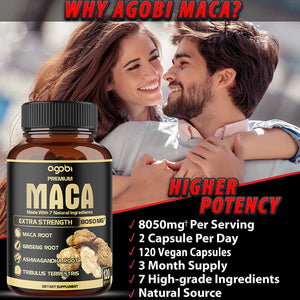 Peruvian Maca Root Supplement - Helps Boost Energy, Erection, Supports Stamina, Male Performance, Energy