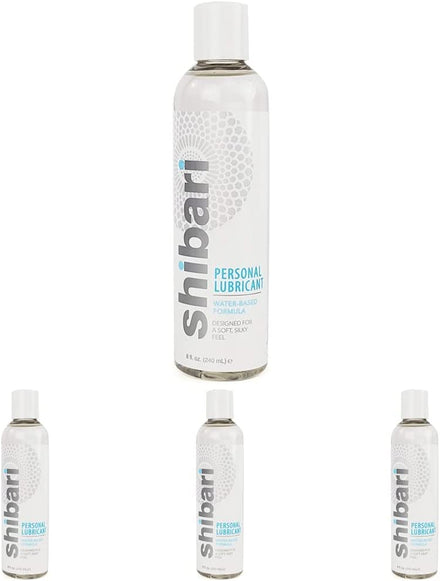 Shibari Premium Personal Lubricant, Water-Based Lube for Women, Men, and Couples, Lube Suitable for Vaginal, Solo or Anal Play, Compatible with Natural Rubber Latex, Polyurethane, and Polyisoprene Condoms, Flavorless and Unscented, 8 fl oz