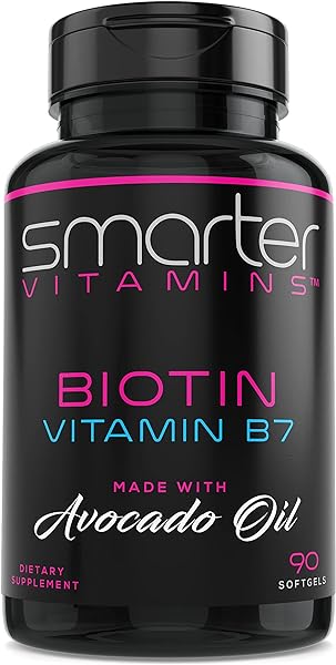 Smarter Biotin 5000mcg in Avocado Oil, Vitamin B7, Hair, Skin & Nail Support, Non-GMO, 90 Mini Liquid Softgels, No Soy in Pakistan in Pakistan