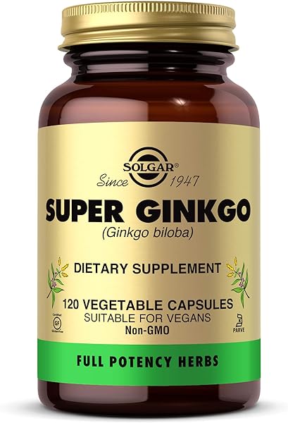 Solgar Super Ginkgo, 120 Vegetable Capsules - Full Potency (FP) - Antioxidant & Nervous System Support - Brain Health - Non-GMO, Vegan, Gluten Free, Dairy Free, Kosher - 120 Servings in Pakistan in Pakistan