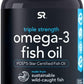 Sports Research Omega 3 Fish Oil -Supplement EPA & DHA Fatty Acids Heart, Brain & Immune Support 1250 mg Capsules