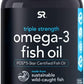 Sports Research Omega 3 Fish Oil -Supplement EPA & DHA Fatty Acids Heart, Brain & Immune Support 1250 mg Capsules