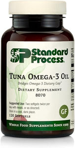 Standard Process Tuna Omega-3 Oil EPA and DHA - Whole Food Support, Brain Health and Brain Support, Eye Health, Skin Health and Hair Health with Tuna Oil - Gluten Free - 120 Softgels in Pakistan