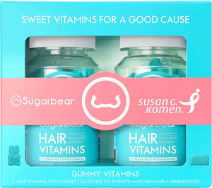 Sugarbear Vegan Hair Gummy Vitamins with Biotin, Vitamin C, Vitamin B-12, Zinc for Hair Skin & Nails (1 Month Supply)