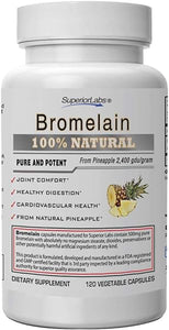Superior Labs – Best Bromelain Non GMO Natural Supplement – Non-Synthetic – 2,400 gdu/Gram – Supports Healthy Digestion & Inflammatory Responses, Bruises, Immune – Extra Strength – 500 mg, 120 VCaps in Pakistan