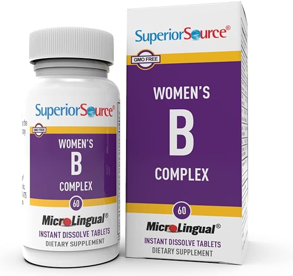 Superior Source Women’s B Complex, Quick Dissolve MicroLingual Tablets, 60 Ct, B12 (1000 mcg) + B1, B2, B3, B5, B6, B7 & Folic Acid (B9), Stress, Heart & Immune Support, Increased Metabolism, Non-GMO in Pakistan in Pakistan