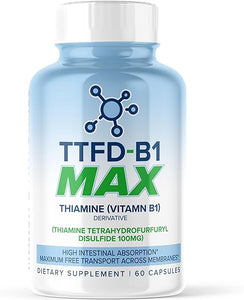TTFD - B1 Max - Thiamine Vitamin B1 TTFD - 100mg - (Thiamine Tetrahydrofurfuryl Disulfide) Thiamine MAX, 60 Capsules by MaxLife Naturals. in Pakistan