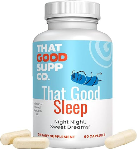 That Good Supp Co - That Good Sleep Night Time Sleeping Aid for Adults - Supports Deep Sleep - Aids in Stress Relief, Improves Mood - Sleep Supplement for Adults Extra Strength - Made in USA in Pakistan