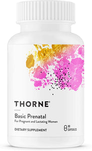 Thorne Basic Prenatal - Well-Researched Folate Multi for Pregnant and Nursing Women Includes 18 Vitamins and Minerals - 90 Capsules - 30 Servings