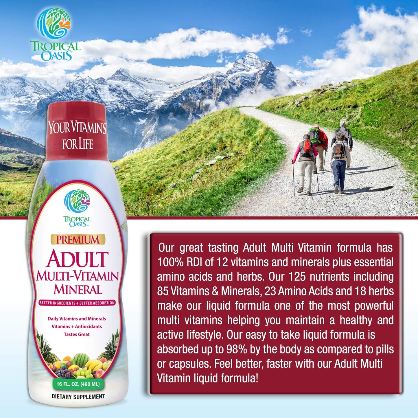 Tropical Oasis Adult Liquid Multivitamin -Liquid Multi-Vitamin Supplement in Pakistan