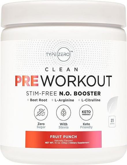 Ultra Clean Stim Free Pump Pre Workout + Nitric Oxide Booster (Fruit Punch) Beetroot, 7G Arginine Citrulline Malate, Betaine, Beta A, ACV+ - Sugar/Caffeine Free Natural Non Stim Preworkout Men & Women in Pakistan