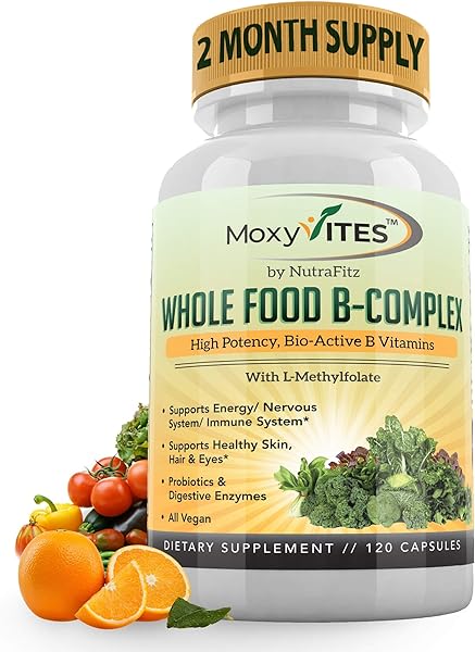 Vitamin B Complex - B Vitamins Whole Food Supplement, B12 Methylcobalamin, B1, B2, B3, B5, B6, B7, B9 - for Stress, Energy and Immune Support, Vegan, 120 Capsules in Pakistan