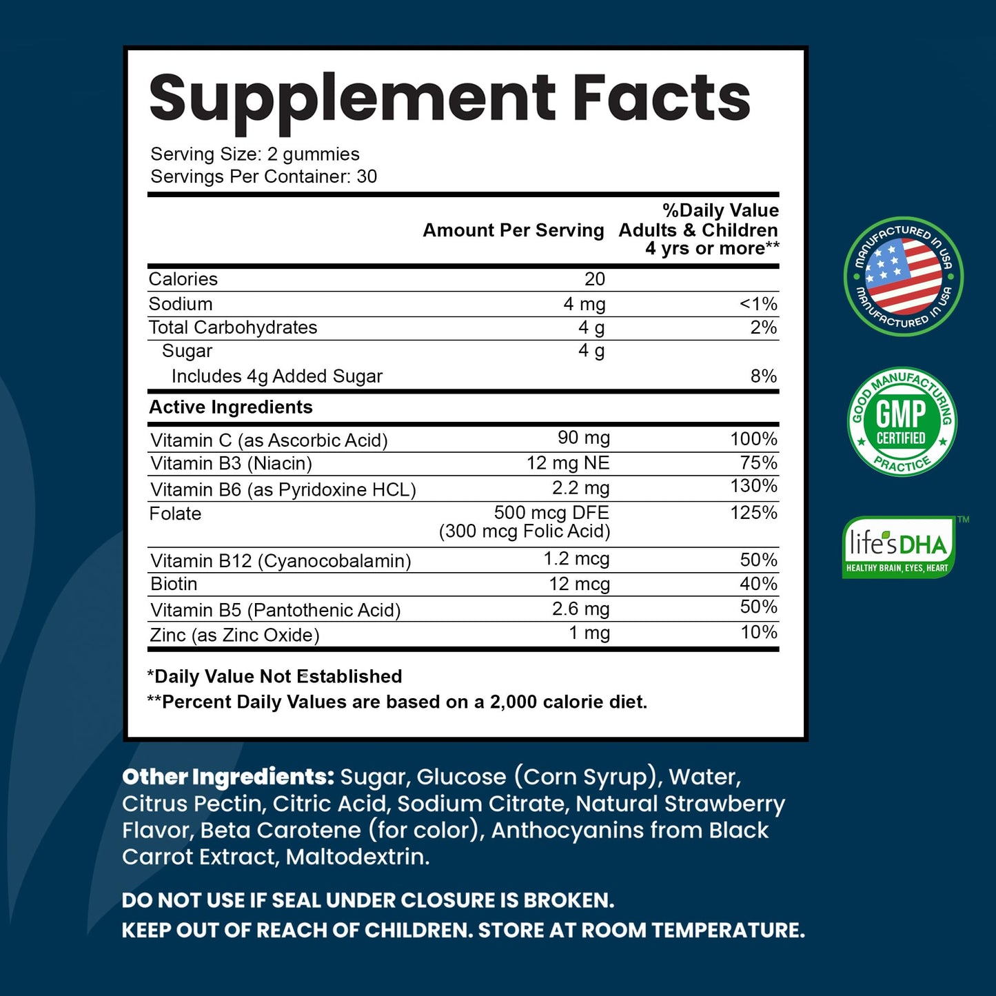 Vitamin B Complex Gummies for Adults, B Complex Vitamin Supplement for Women and Men, B Vitamins Complex Gummies for Energy and Brain Health, Natural Strawberry Flavor, 60 Count - Intego Nutrition