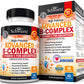 Vitamin B Complex with Vitamin C for Maximum Absorption - Methylcobalamin b12 & Folate Folic Acid Supplement - Vitamins B1 B2 B3 B5 B6 B7 B9 for Immune Energy & Nervous System Support - Non-GMO -60ct