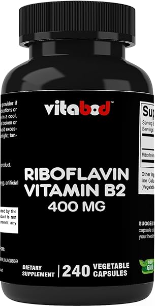 Vitamin B2 (Riboflavin) 400 mg 240 Vegetarian Capsules - Support Cellular Energy and Red Blood Cell Production in Pakistan