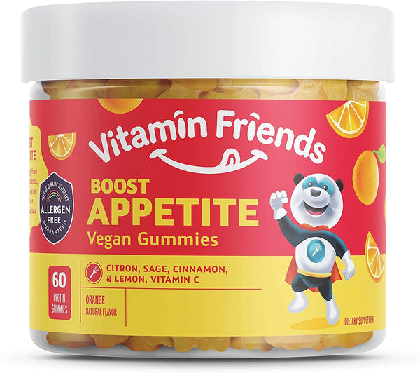 Vitamin Friends All Natural Vegan Children's Appetite Stimulant and Weight Gainer with Boost Appetite Gummies, 1 Pack, 60 Count, Orange Flavor Vitamin in Pakistan