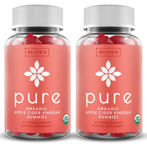WellPath Pure ACV Apple Cider Vinegar Gummies with The Mother - USDA Organic Gummy - Vegan - Raw Apple Cider Vinegar Supplements - ACV Gummies - Detox Support - 60 Ct