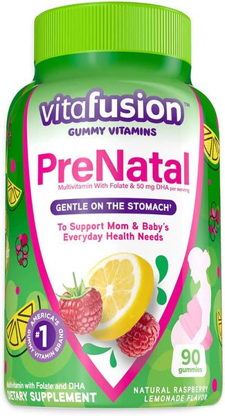 vitafusion PreNatal Gummy Vitamins, Lemon & Raspberry Lemonade Flavored Pregnancy Vitamins for Women, 90 Count in Pakistan